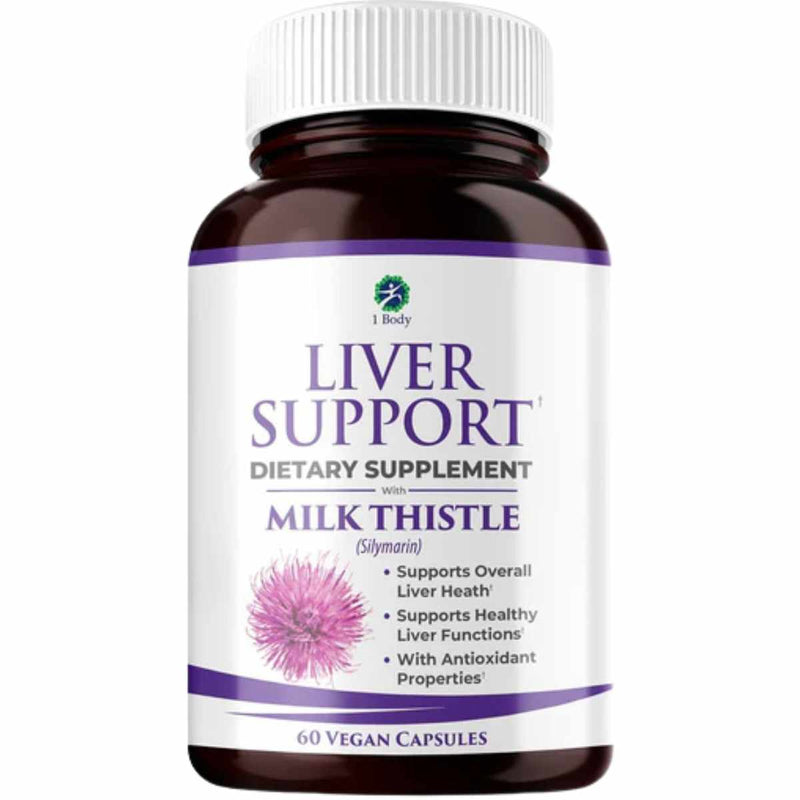 1 Body Soporte y Desintoxicación Hepática  - 60 Cápsulas Veganas - Puro Estado Físico
