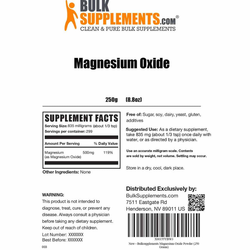 Óxido de Magnesio 850 mg - Puro Estado Fisico