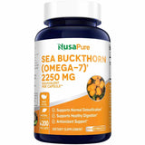NusaPure Sea Buckthorn (Omega 7) 2250 mg - 200 Cápsulas Vegetales - Puro Estado Fisico