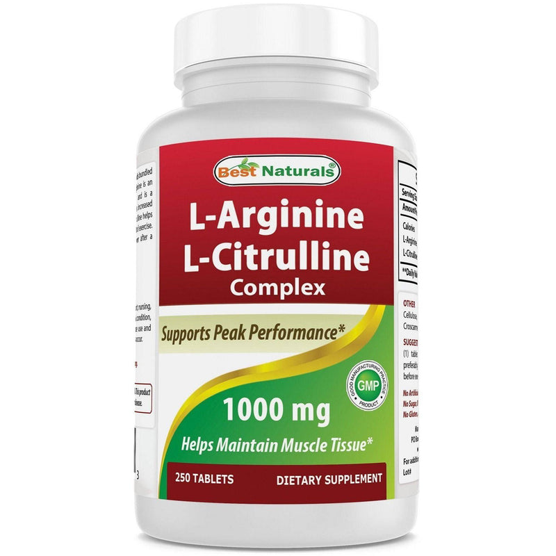 Best Naturals Complejo L Arginina L Citrulina - 1000 mg - Puro Estado Fisico