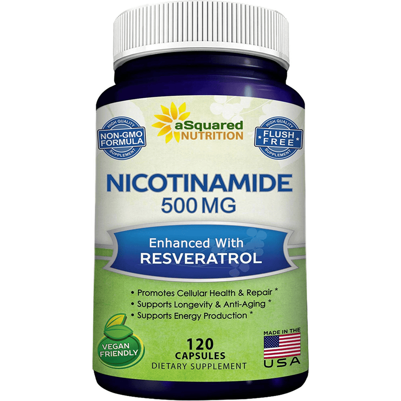 aSquared Nutrition Nicotinamide with Resveratrol - 120 Cápsulas - Puro Estado Fisico