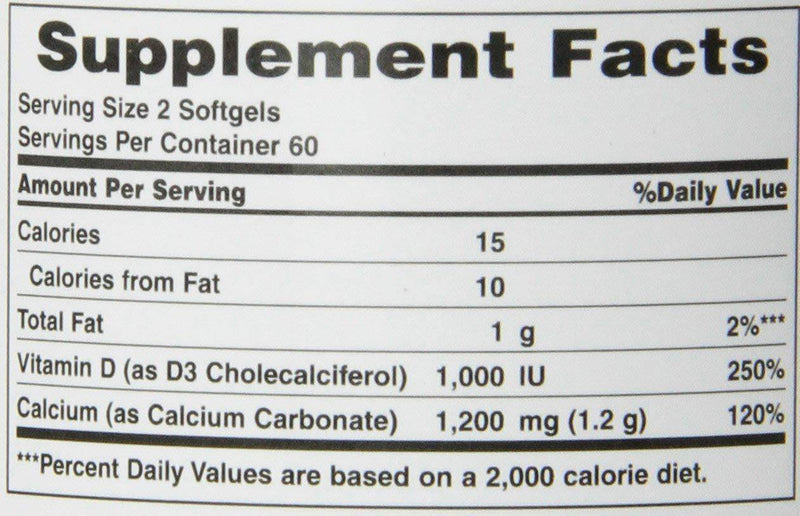 Nature's Bounty Calcium 1200 mg Plus Vitamin D3 - Puro Estado Fisico