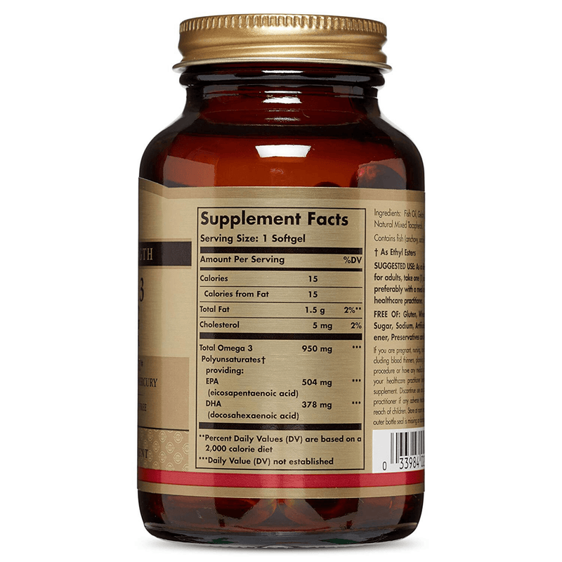 Solgar Triple Strength Omega-3 950 mg - 50 Cápsulas Blandas - Puro Estado Fisico
