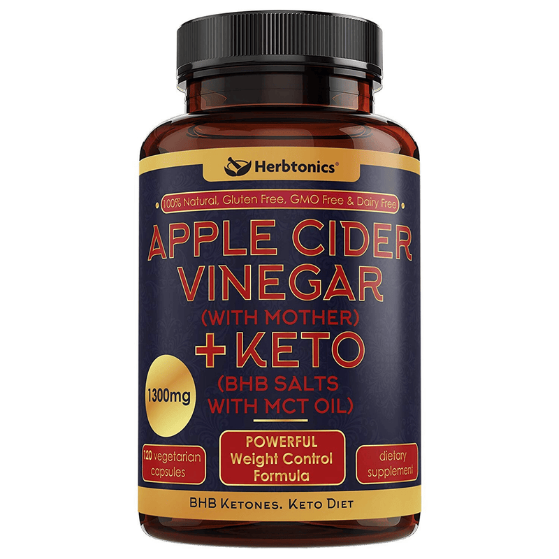Herbtonics Apple Cider Vinegar + KETO - 120 Cápsulas Vegetarianas - Puro Estado Fisico