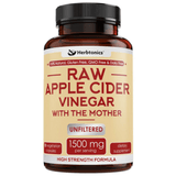 Herbtonics Raw Apple Cider Vinegar 1500 mg - 120 Cápsulas Vegetarianas - Puro Estado Fisico
