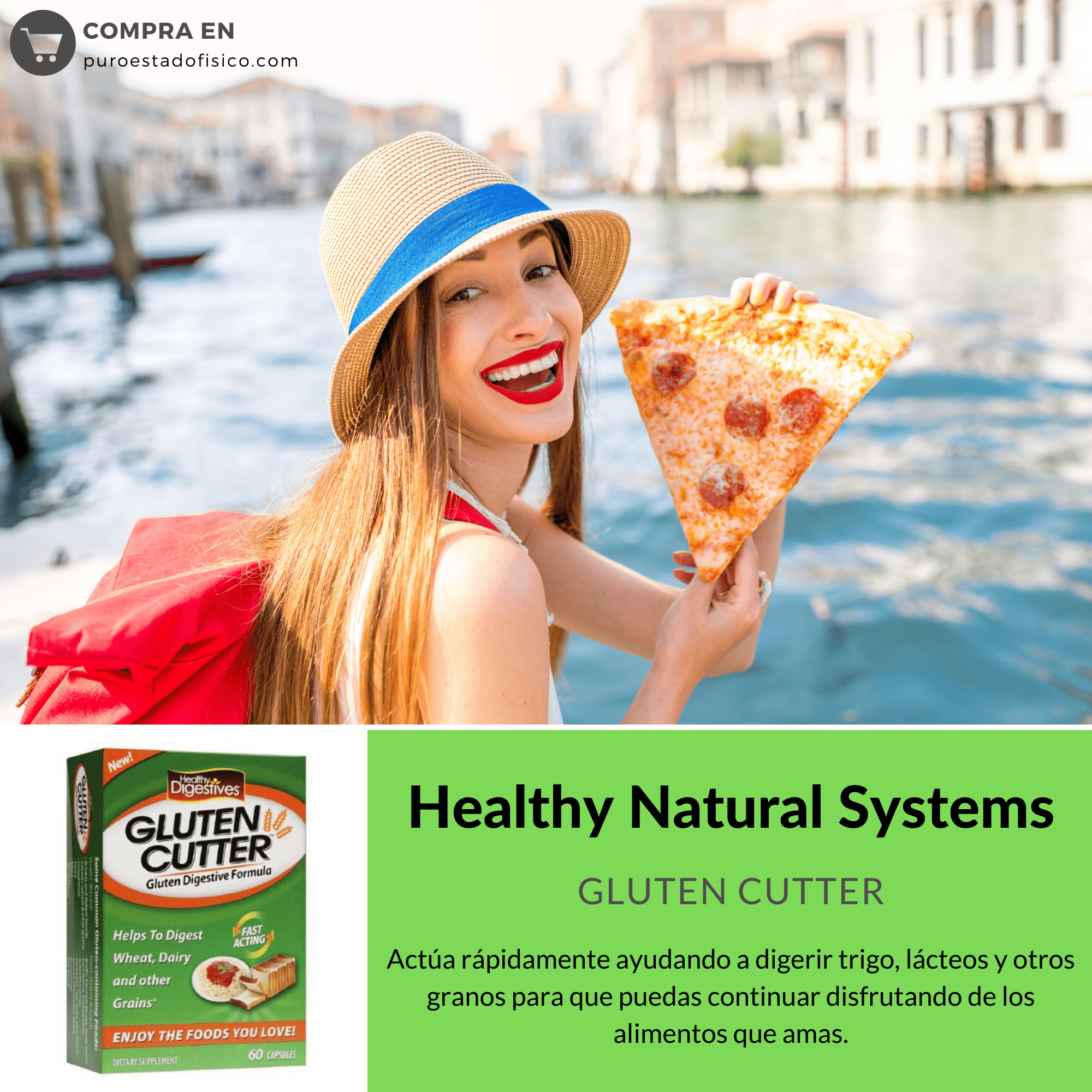 Healthy Natural Systems Gluten Cutter 60 Cápsulas Puro Estado Fisico
