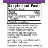 Bluebonnet Acetyl L-Carnitine 500 mg - Vegetable Capsules - Puro Estado Fisico