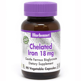 Bluebonnet Albion Chelated Iron - 18 mg - 90 Cápsulas De Origen Vegetal - Puro Estado Fisico