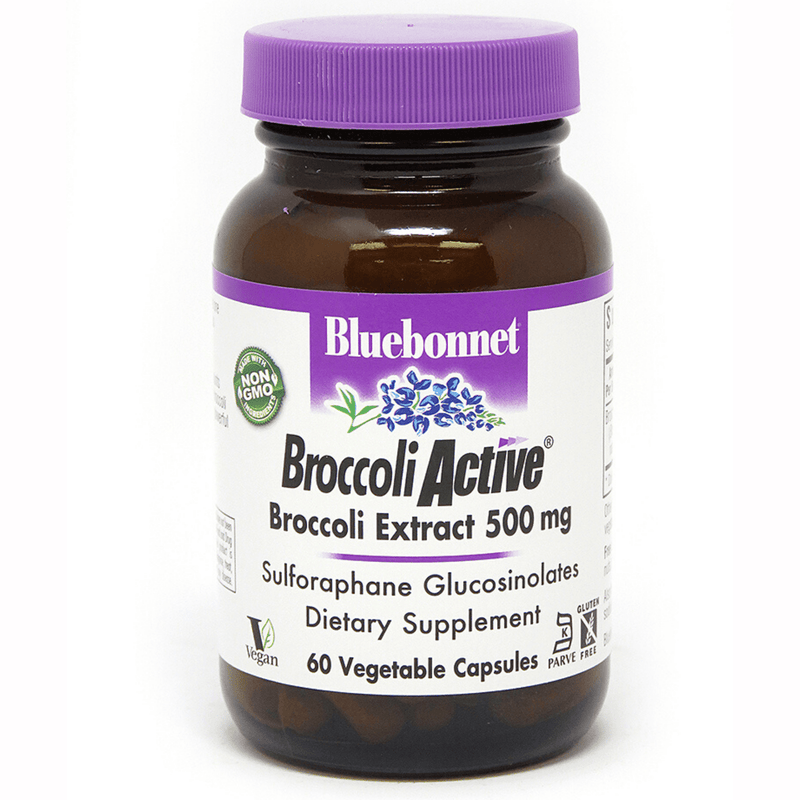 Bluebonnet Broccoli Active - 500 mg - 60 Cápsulas De Origen Vegetal - Puro Estado Fisico
