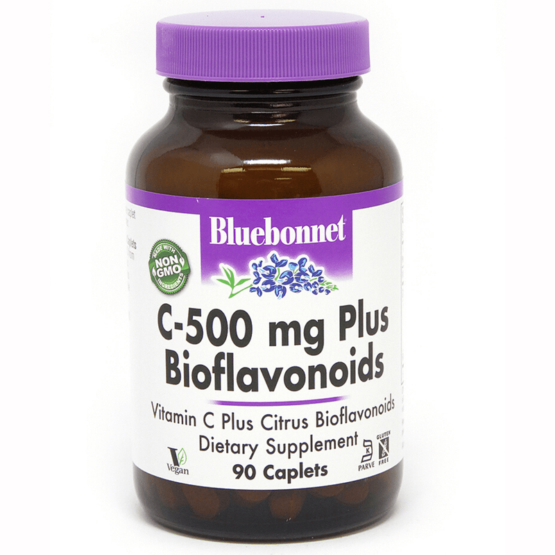 Bluebonnet C-500 mg Plus Bioflavonoids - 90 Comprimidos - Puro Estado Fisico