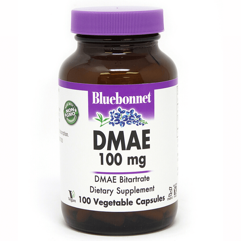 Bluebonnet DMAE - 100 mg - 100 Cápsulas De Origen Vegetal - Puro Estado Fisico