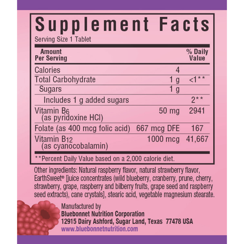 EarthSweet Chewables Vitamin B6 B12 Plus Folic Acid 60