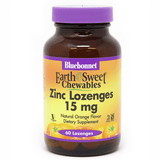 Bluebonnet EarthSweet Chewables Zinc Lozenges - 60 Pastilla Masticables - 15 mg - Naranja - Puro Estado Fisico