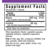 Bluebonnet Flush-Free Niacin - 500 mg - Vegetable Capsules - Puro Estado Fisico