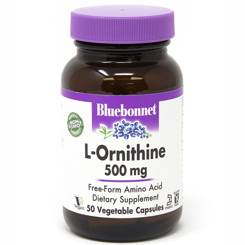 Bluebonnet L-Ornithine - 500 mg - Vegetable Capsules - Puro Estado Fisico