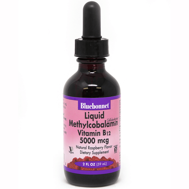 Bluebonnet Liquid CellularActive Methylcobalamin Vitamin B12 - 5000 mcg - Frambuesa - 59 ml - Puro Estado Fisico