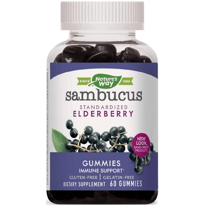 Natures Way Sambucus Gummies - Saúco Negro - 60 Gomitas - Puro Estado Fisico