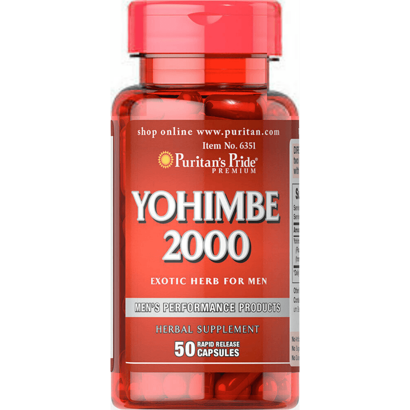 Puritans Pride Yohimbe 2000 mg - 50 Cápsulas - Puro Estado Fisico