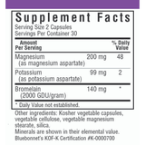 Bluebonnet Magnesium Potassium Plus Bromelain - Vegetable Capsules - Puro Estado Fisico