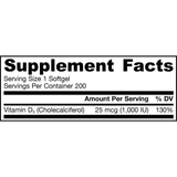 Jarrow Formulas Vitamin D3 1000 IU - Cápsulas Blandas - Puro Estado Fisico