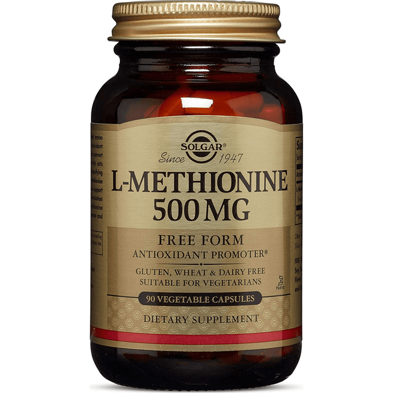 Solgar L-Methionine 500 mg - 90 Cápsulas De Origen Vegetal - Puro Estado Fisico