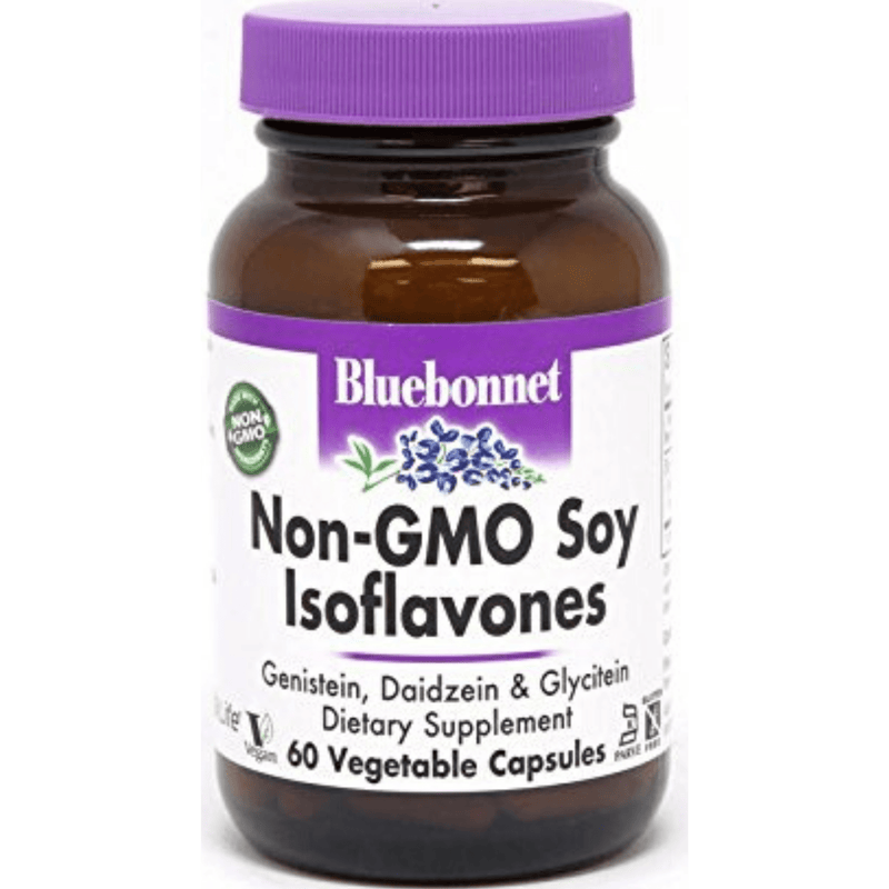 Bluebonnet Non-GMO Soy Isoflavones - 60 Capsulas De Origen Vegetal - Puro Estado Fisico