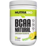 NutraBio BCAA Natural Powder - 60 Servicios - Puro Estado Fisico