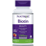Natrol Biotin Fast Dissolve 5.000 mcg - Strawberry - Tablets - Puro Estado Fisico