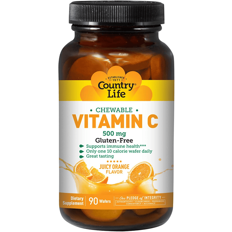 Country Life Vitamin C 500 mg - Naranja - 90 Obleas - Puro Estado Fisico