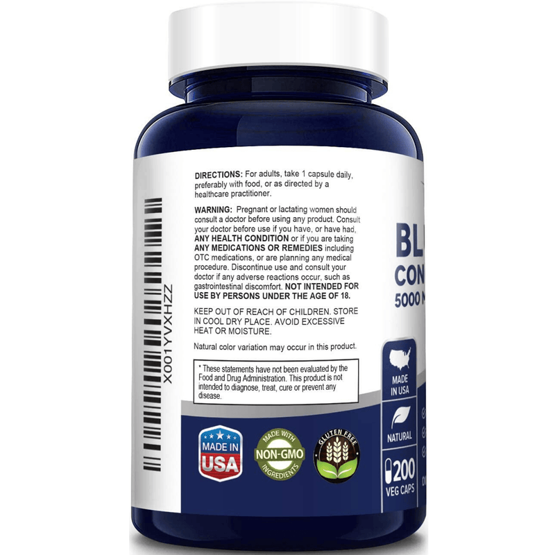 NusaPure Blueberry Concentrate 5000 mg - 200 Cápsulas Vegetales - Puro Estado Fisico