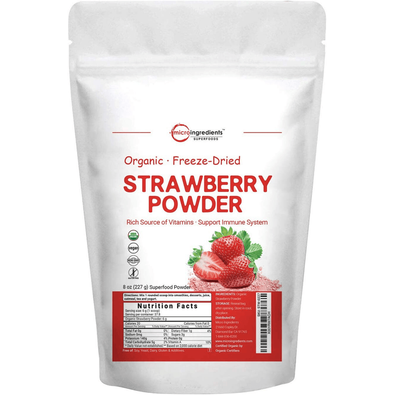 Micro Ingredients Strawberry Powder - 227 g - Puro Estado Fisico