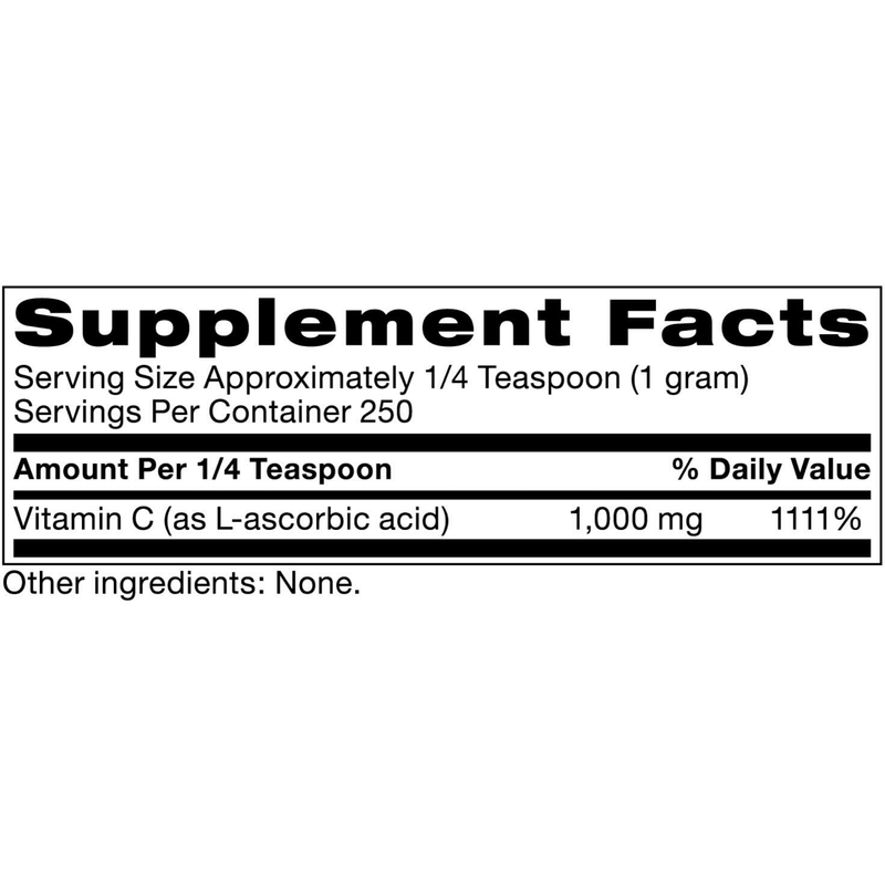 Klaire Labs Vitamin C Ultra Fine Powder - 250 g - Puro Estado Fisico