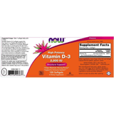 NOW Foods High Potency Vitamin D-3 2,000 UI - 120 Cápsulas Blandas - Puro Estado Fisico