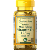Puritans Pride Sunvite Mega Potency Vitamin D3 5000IU - Softgels - Puro Estado Fisico