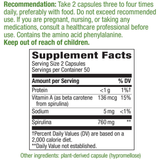 Natures Way Spirulina Micro-Algae - 100 Cápsulas Veganas - Puro Estado Fisico