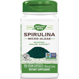 Natures Way Spirulina Micro-Algae - 100 Cápsulas Veganas - Puro Estado Fisico