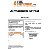 BulkSupplements Ashwagandha Extract - Polvo - Puro Estado Fisico