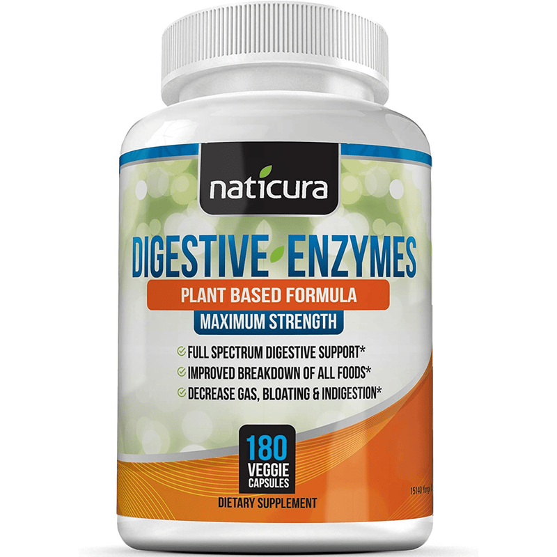 Naticura Digestive Enzymes - 180 Cápsulas Vegetales - Puro Estado Fisico