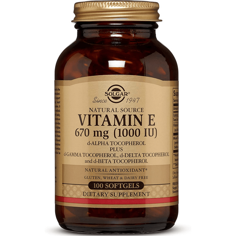 Solgar Vitamin E 1000 IU Mixed - 100 Cápsulas Blandas - Puro Estado Fisico