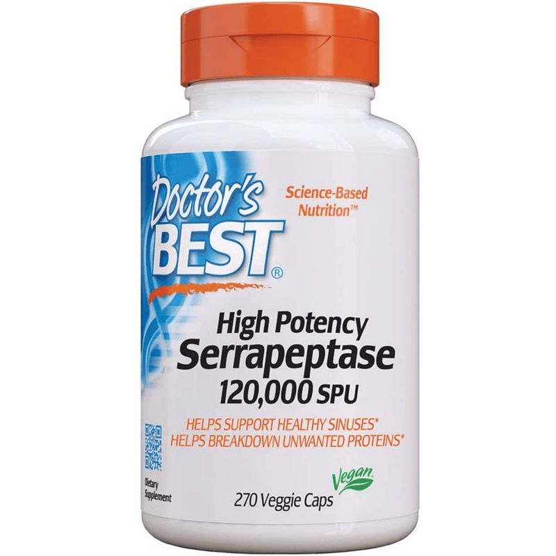 Doctor’s Best High Potency Serrapeptase 120,000 SPU - Veggie Capsules - Puro Estado Fisico
