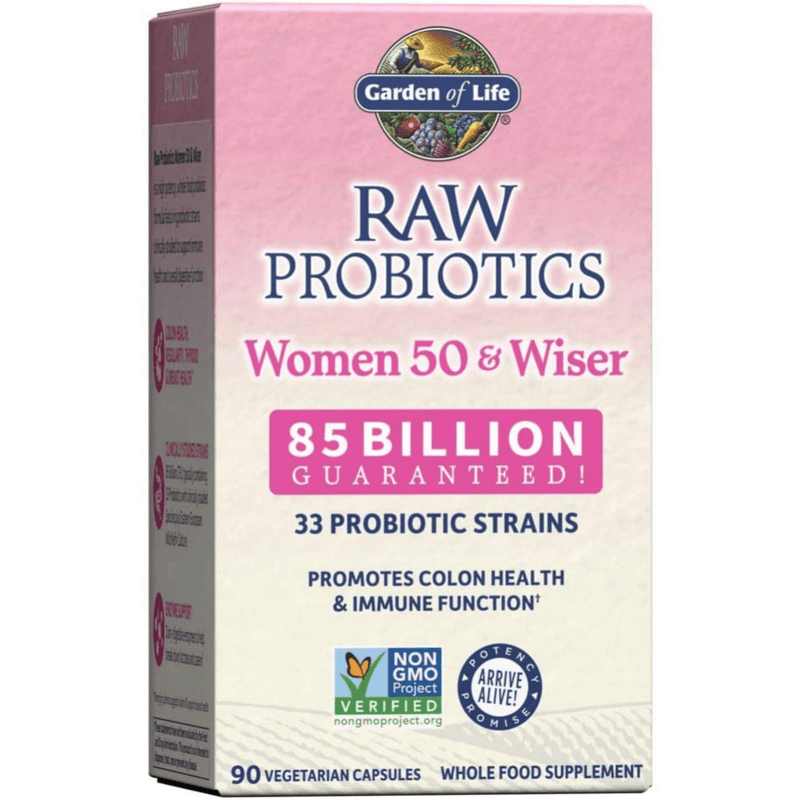 Garden of Life Raw Probiotics Women 50 & Wiser - 90 Cápsulas Vegetarianas - Puro Estado Fisico
