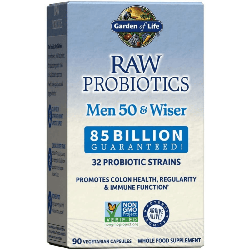 Garden of Life Raw Probiotics Men 50 & Wiser - 90 Cápsulas Vegetarianas - Puro Estado Fisico