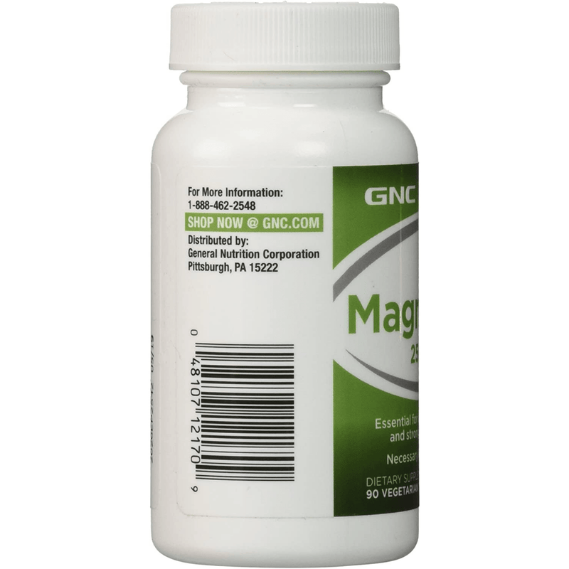 GNC Magnesium 250 MG - 90 Tabletas Vegetarianas - Puro Estado Fisico