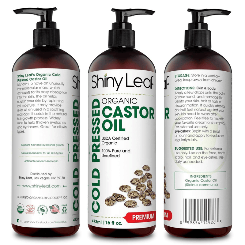 Shiny Leaf Organic Castor Oil - 473 ml - Puro Estado Fisico