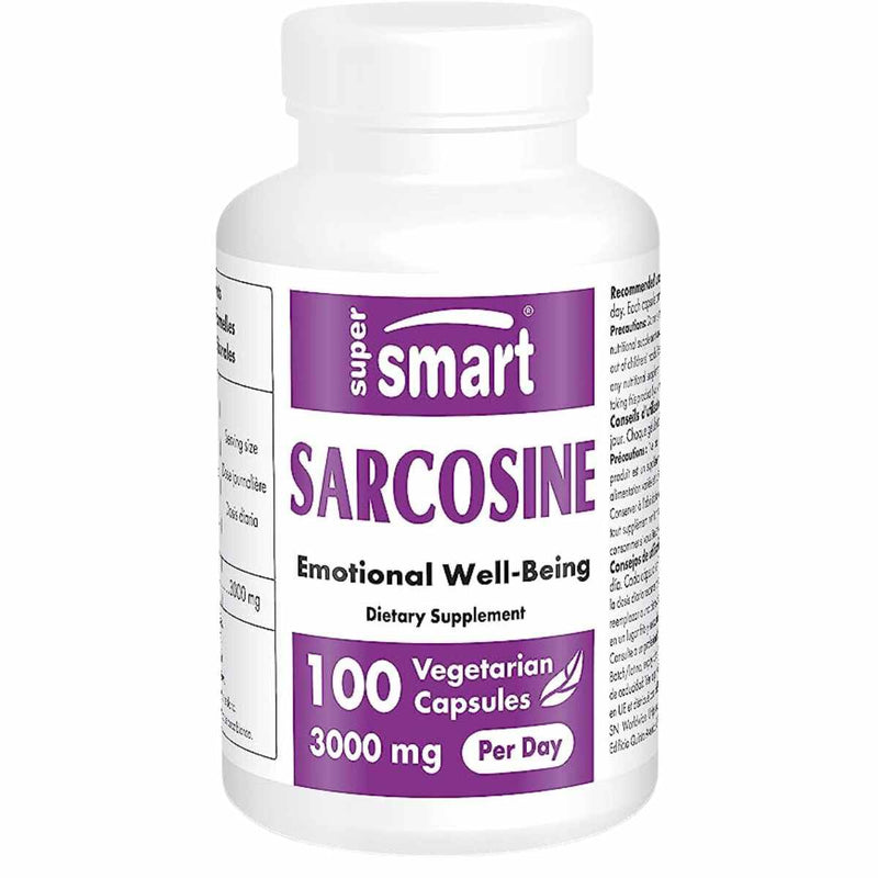 Sarcosine 3000 mg - 100 Cápsulas Vegetarianas - Puro Estado Fisico