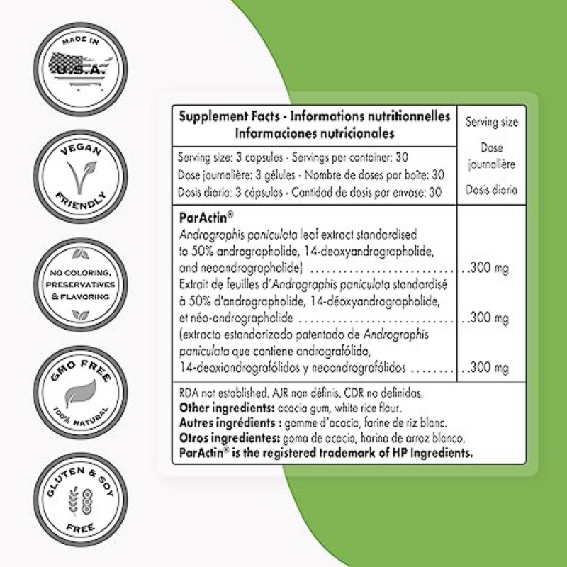 ParActin 300 mg - 90 Cápsulas Vegetarianas - Puro Estado Fisico