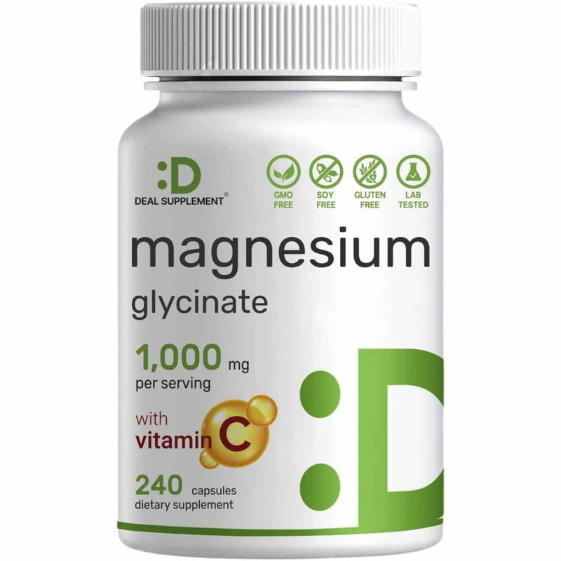 Glicinato de Magnesio Con Vitamina C - 240 Cápsulas - Puro Estado Fisico