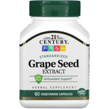 Frasco de suplemento 21st Century Extracto de Semilla de Uva 100 mg 60 cápsulas