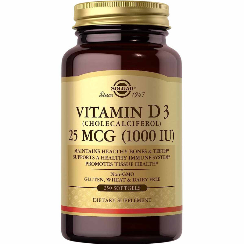 Vitamina D3 - 25 Mcg - 250 Cápsulas Blandas - Puro Estado Fisico