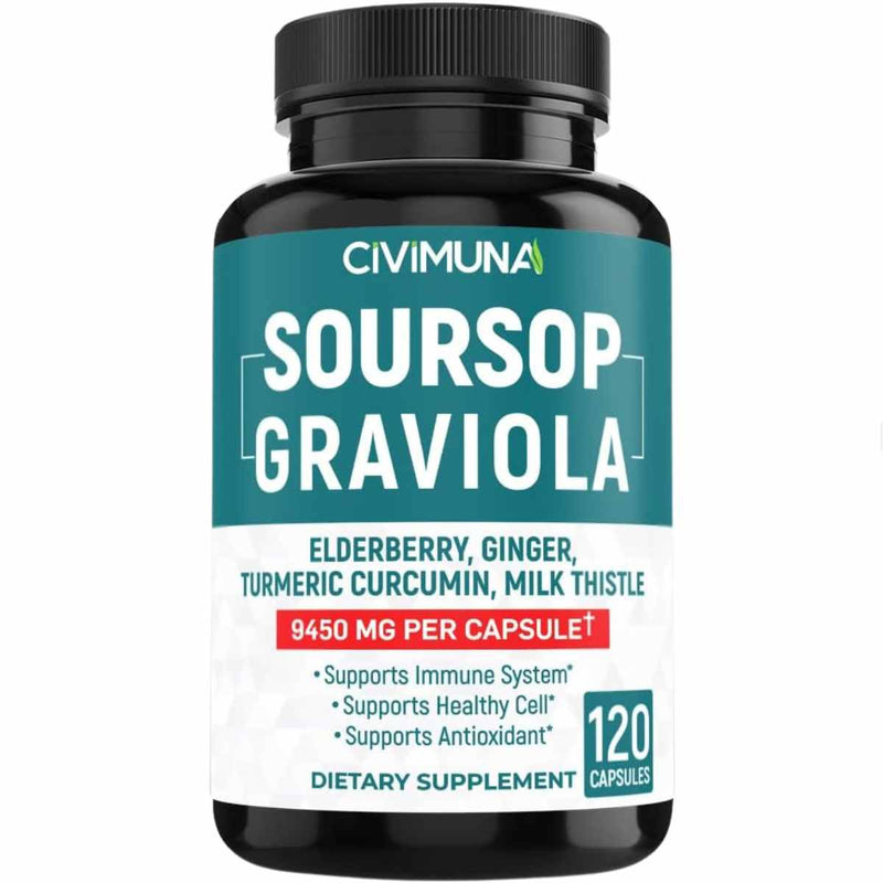 Graviola 9450 mg - 120 Cápsulas - Puro Estado Fisico